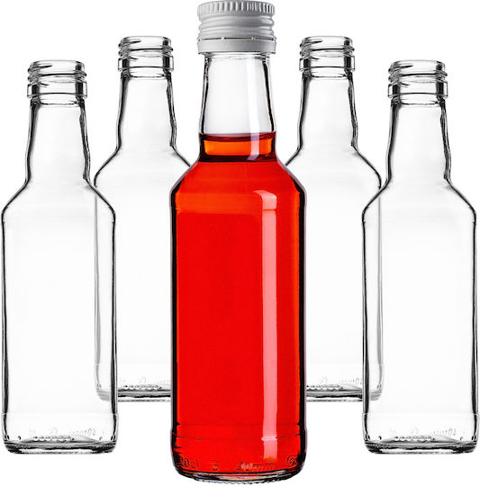 Glass Bottle 200ml White Cap 10 Pcs