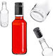 Glass Bottle 200ml Long Black Cap 1 Pc