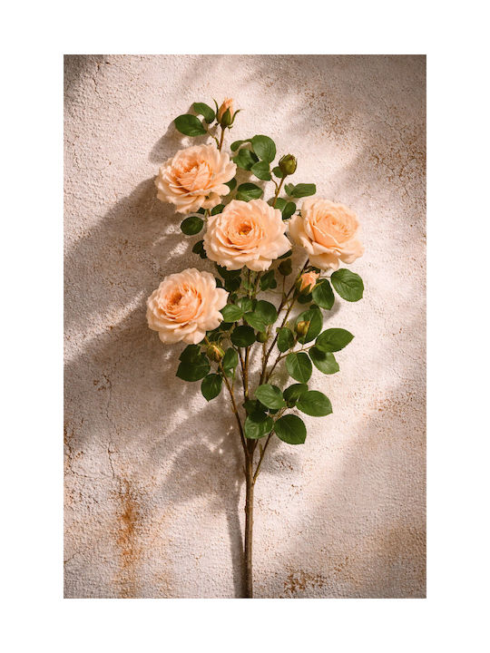 Κλαδι Τριανταφυλλιας Salmon Ivory Λουλουδια 0x0x103cm Μονόχρωμο Evergreens