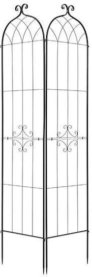 Set 2 Araci Metalici Pentru Grădină 220 X 52,5 Cm Cadru Din Oțel Negru Întărit