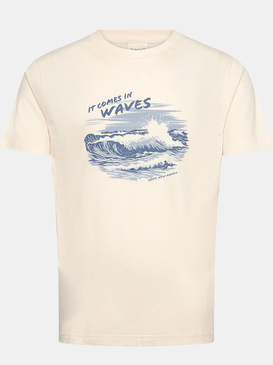 Gant Gant Herrenblusen Kurzarm T-Shirt Creme