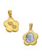 Gatsa Pendant Kids Charm Double Sided with Virgin Mary in 9K Gold F0084-9