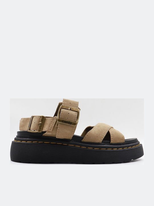 Γυναικεία Σανδάλια Flatforms Μπεζ