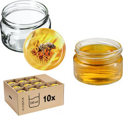 Kadax Borcan Sticlă Cu Capac 250ml (10 Buc)