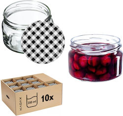 Kadax Borcan Sticlă Cu Capac 250ml 10 Buc