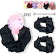 Monochrome Satin Hair Scrunchies 2 Pieces