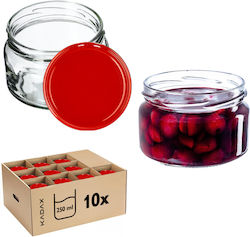 Kadax Borcan Din Sticlă Cu Capac 250ml (10 Buc)