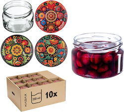 Kadax Βαζάκι Γυάλινο με Καπάκι 250ml (10τμχ)