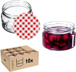 Kadax Borcan Sticlă Cu Capac 250ml 10buc
