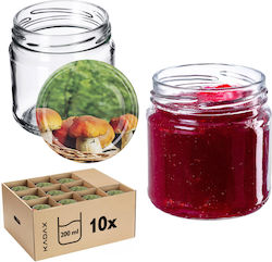 Kadax Glass Jar with Lid 200ml (10pcs)