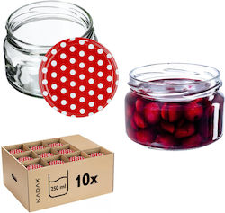 Kadax Borcan Sticlă Cu Capac 250ml 10 Buc