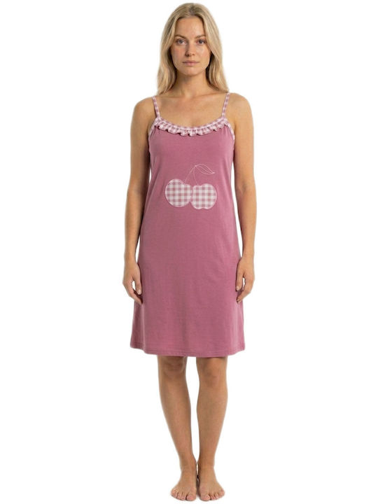 Caress Summer Cotton Women's Nightgown Pink
