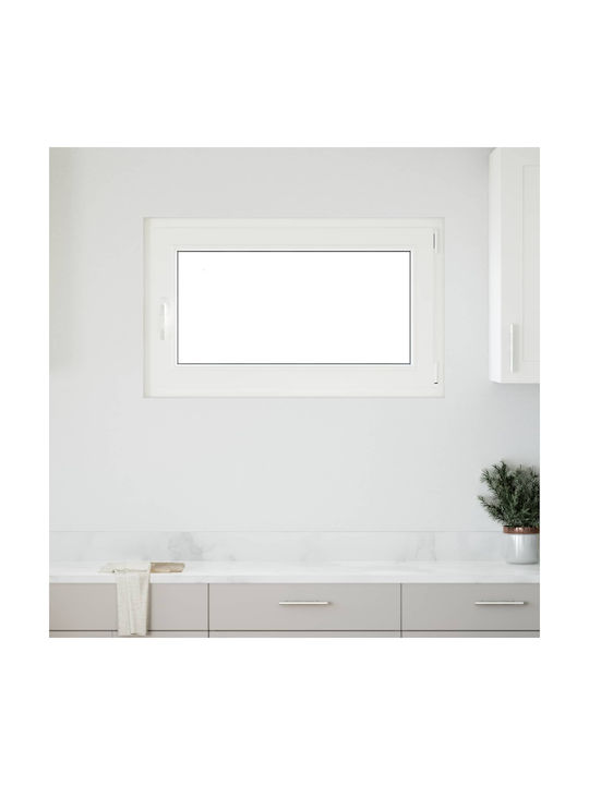 vidaXL Hinged PVC Window W100xH50cm