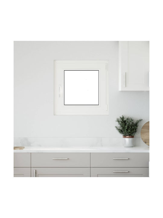 vidaXL Hinged PVC Window W60xH60cm
