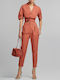 Women's Fabric Trousers Terracotta