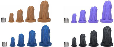 Huge Silicone Replica Textured Surface Praying Dick Textured Platinum Silicone X-Large Dildo 43 Cm Purple