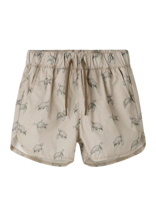 Lil' Atelier Oxford Kids Swimwear Swim Shorts Oxford Tabac Brown
