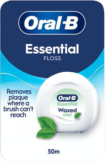Oral-B Essential Floss Κερωμένο Οδοντικό Νήμα με Γεύση Μέντα 50m