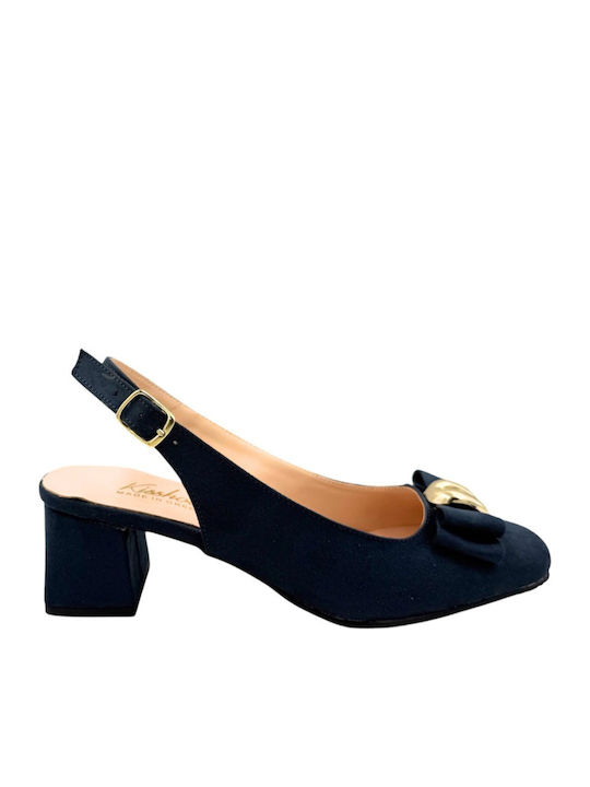 Blondie Suede Heels with Medium Heel Blue