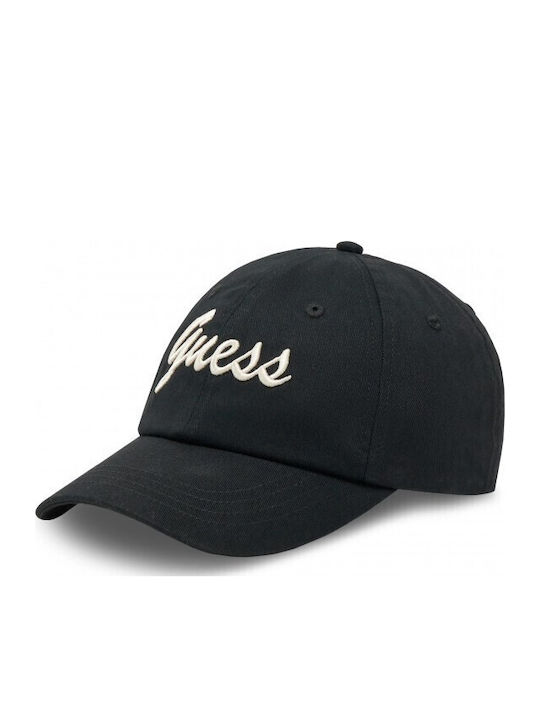 Guess Logo Baseball Cap Cotton Cap Diagonal Twill Black