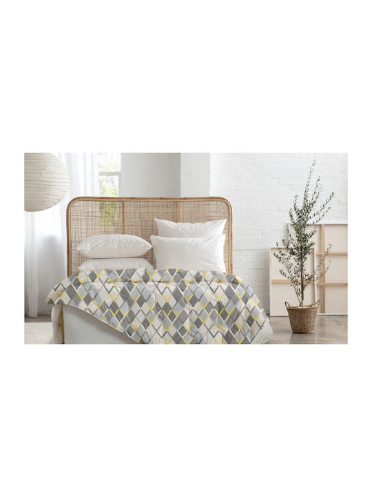 Carmel Doppel-Wollene Steppdecke 200x215cm Grau 80 GSM