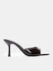 Patent Leather Mules With High Heel In Brown Colour