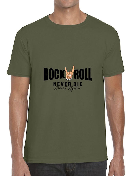 T-shirt Rock Roll Never Die Street Style Pop Cu...