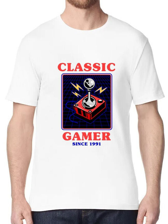 T-shirt Classic Gamer Since 1991 Pop Culture White