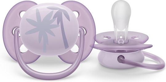 Philips Avent Ортодонтична Залъгалка Силикон с Калъф Лилава за 0-6 Месеца