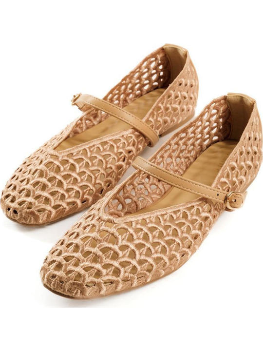 Adam's Shoes Γυναικείες Μπαλαρίνες σε Μπεζ Χρώμα