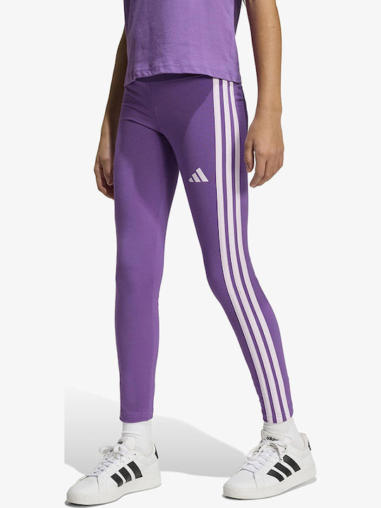 Kids Leggings Sports Long Purple 3 Stripes
