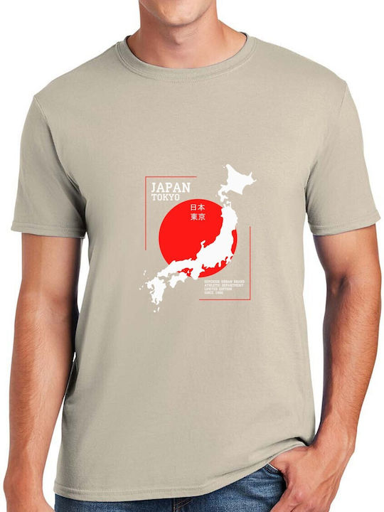 T-shirt Japan Map Tokyo Text Pop Culture Sand