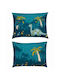 Kentia Set Kids Pillowcases from 100% Cotton 50x70cm Petrol Green