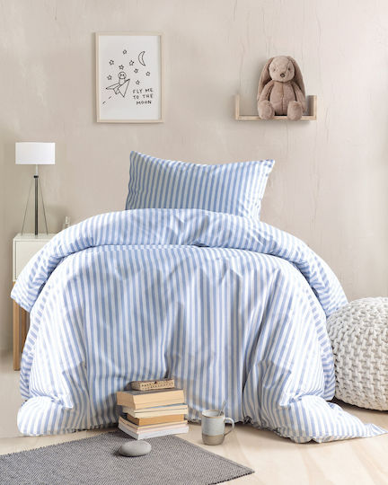 Rythmos Kids Single Quilt Set with Light Blue Pillowcase 160x240cm