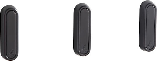 BGL Doppel Badezimmerhaken mit Schrauben 12,3x10cm Schwarz