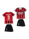 Kinder Fußball Satz Ibrahimovic Milan 2024-2025 Rote Schwarze Balón De Oro Rote Schwarze Unisex Kinder Ab157