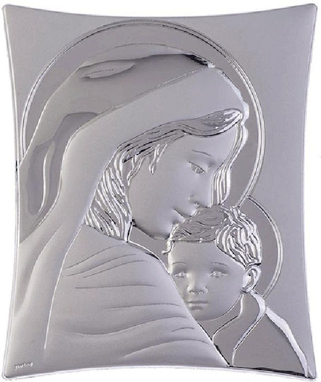 Silver Icon Blessed Mother 21x27 Slevori 9875-00308tbr0ewe