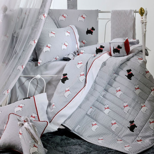 Down Town Home Set Baby Cradle Cotton Satin White 2 Pieces