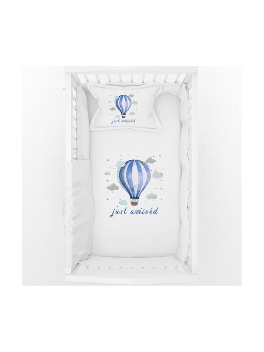 Bonjour Bebe Set Baby Crib Cotton Blue Sheets