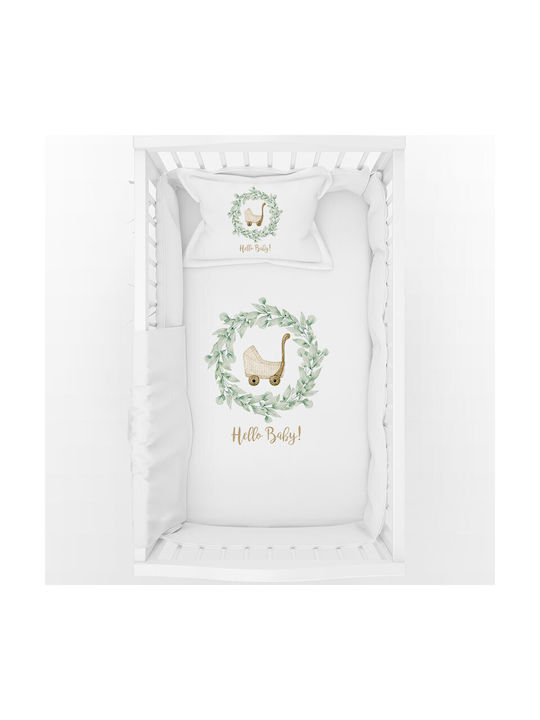 Bonjour Bebe Set Baby Crib Cotton White Sheets
