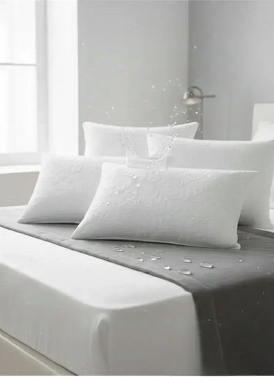 SteweHome Set of 4 Orthopedic Bed Pillows Visco Waterproof with Protective Cover White 50x70cm