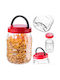 Kadax Set 2 Stück Pasta Gläser mit Kunststoff Deckel Rote 2000ml