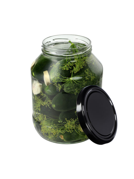 Kadax Vază Utilizare Generală Cu Capac Sticlă Neagră 2500ml