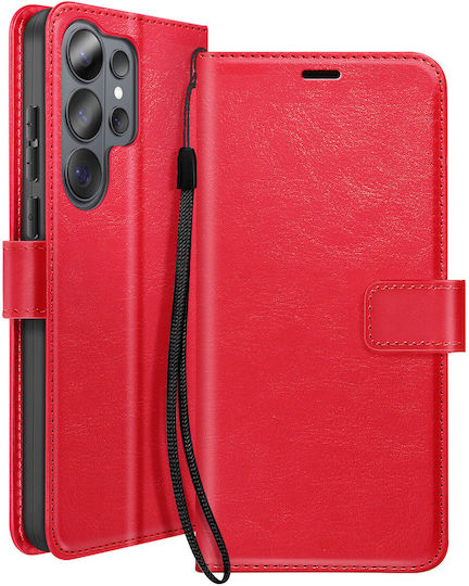 Mayaxess Wallet Case Galaxy S26 Ultra Lanyard Stand Function Red