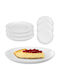 Kadax White Glass Dessert Plate 19cm 3 Pieces