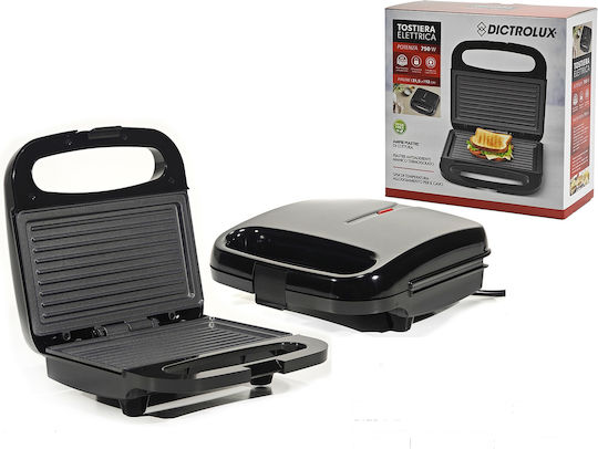 DictroLux Τοστιέρα για 2 Τοστ 750W Μαύρη