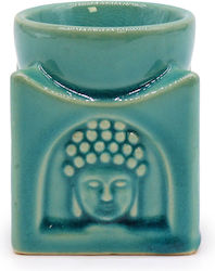 Oil Burner Square Buddha Soft Turqoise