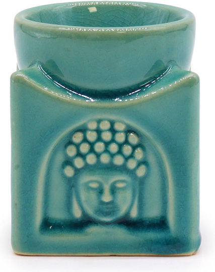 Oil Burner Square Buddha Soft Turqoise
