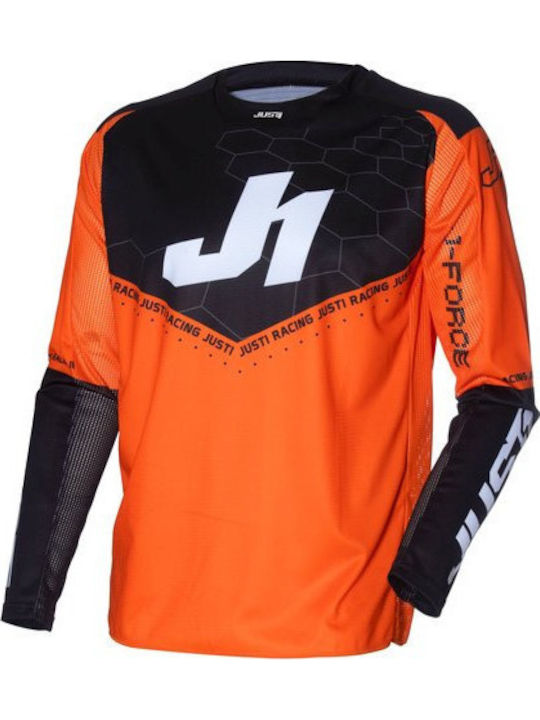 Just1 Racing Ανδρική Μπλούζα Motocross Μακρυμάνικη Πορτοκαλί Χρώμα