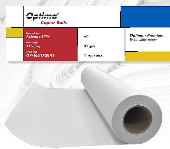 Role Plotter Optima Copier Roll A0 80gr 841mm X 175m Optima Premium
